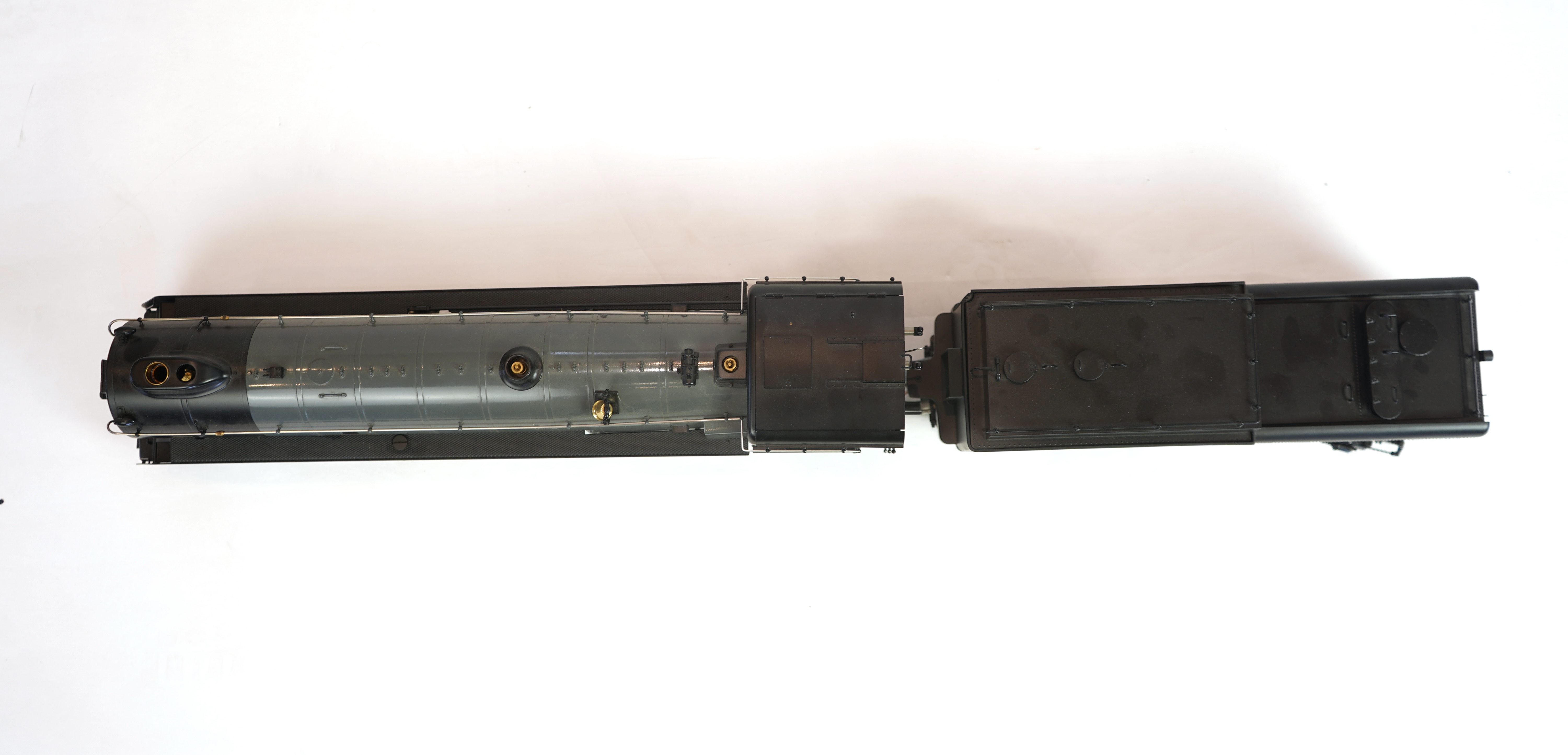 A Gauge One Accucraft Models live steam model of Canadian Pacific 2860, 4-6-4 locomotive with bogie tender, spirit fired working two cylinder motion, hand pump and axle pump, etc.
